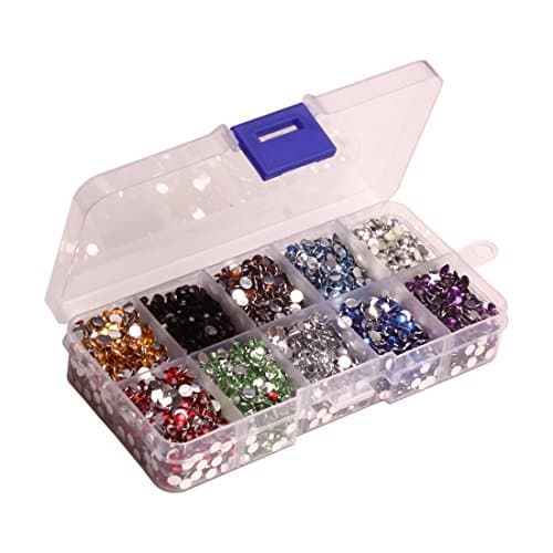 Meicry beads 1 Box About 8000 Pcs Faceted Flat Half Round Resin Rhinestones Cabochons Glitter Diamond Gems Decorations for Cell Phone Nail Art