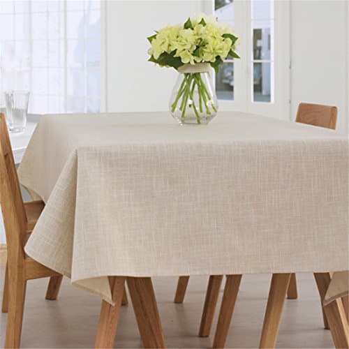 Ethomes Simple Modern Plain Northern Europe Solid Color Hoilday Wedding Party Outdoor Barbecue Picnic Beige Tablecloth Approx 39x55inch (100x140cm)