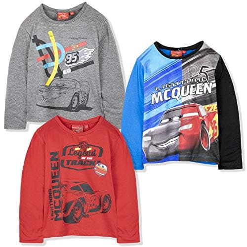 Multi Pack of Licensed Long Sleeve Character Tops for Boys Girls 2-Pack, 3-Pack 100% Cotton - Minions, Paw Patrol, Disney Mickey Minnie Mouse, Frozen