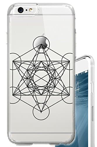 iPhone 6S PLUS Case 5.5 inch Sacred Geometry Metatrons cube Astronomy Astro Clear Translucent Transparent Unique Design Pattern Cover For iPhone 6S PLUS also fits iPhone 6 PLUS
