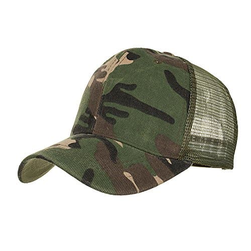 AKIZON Camo Mesh Trucker Hat Adjustable For Women - Camouflage Mesh Trucker Cap For Men