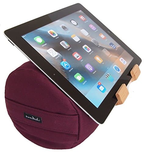 The EZread Tablet Pillow Stand...for you and your mobile device! - Eco-Friendly and Ergonomical iPad Pillow Stand for Lap, Bed, Anywhere at Home - Made in USA (Mulberry Wine)
