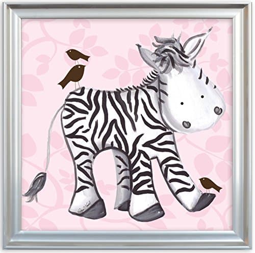 Doodlefish DBP614p-silver Zelda Zebra Artwork, Pink/Silver Frame
