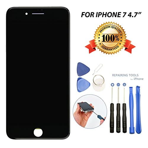 Phone 7 Screen Replacement Lcd Touch Screen Digitizer for iPhone 7 4.7 inch with Tools and Professional Screen Protector Replace Cracked, Broken, Dead Pixels ,Easy to Install (Black)
