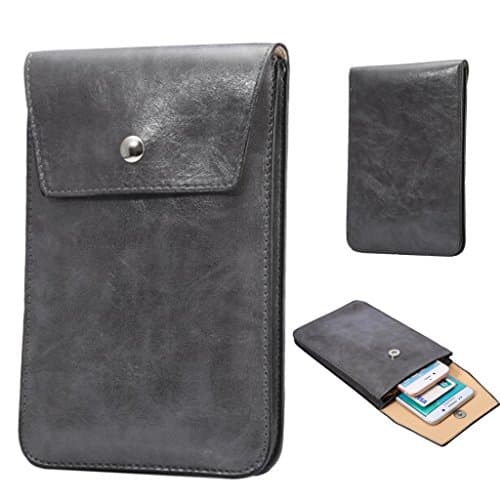 Universal Fashion Solid Dual Layers PU Leather Cell Phone Bag Purse Case with Shoulder Strap Cross Body Wallet Pouch for Carrying iPhone 6 6s plus/5s and Samsung Series Mobile Phones Under 6.3 inch
