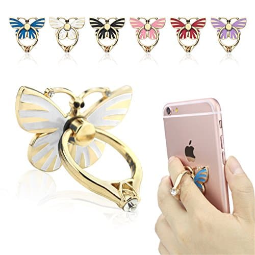Phone Stand, Peres® Universal Butterfly Shape Ring Stand &amp; Holder,multi-angle Portable Stand for Iphone 4 4s 5 5g Galaxy S2 S3 Siii S4 Ipad Ipod HTC Nokia All Cell Phones (White)