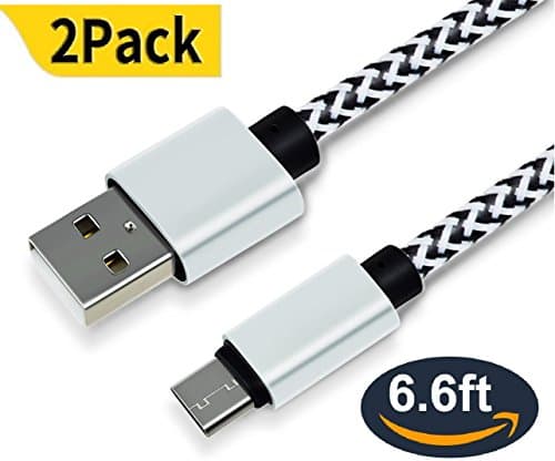 USB Type C Cable,[2PACK 6.6FT] Long Nylon Braided Fast Charging Cable,CiCely USB to USB C Charger Cord for Samsung Galaxy S8,S8+,S8 Plus,LG G6 V20 G5,Google Pixel XL,Nexus 5x/6p,OnePlus 3T,MacBook Pro