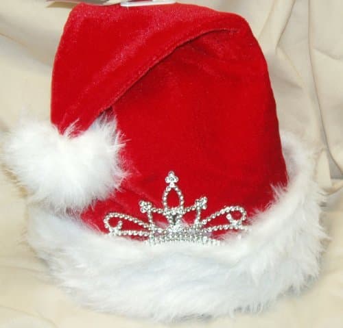 Santa Hat with Princess Crown Adult Sized
