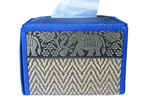 Reed Tissue Box Made From Natural Material Classic Elephant Style Size Height 3.8 "Wide 5" Long, 5.5".