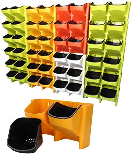 Stackable Flower Plants Gardening Pots Raised Garden Bed Stand- Vertical Garden Freestanding Elevated Planter Holder- Good for Patio Yard or Balcony Indoor and Outdoor -10.6'' x 6.3 x 6.3'' (Red)