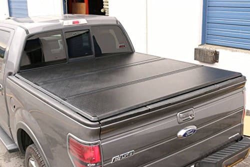 Tonnomax 2009-2015 Dodge RAM Crew Cab 5.8' Bed Without built in box Hard Trifold Tonneau Cover Carbon Fiber Clamp Lock Black TC13HSE358