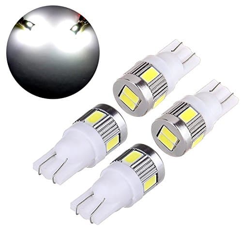 4Pk Extremely Bright 5730 Chipset LED Bulbs for Car Interior Lights License Plate Dome Map Side Marker Door Courtesy Wedge T10 W5W 168 192 194 2825 6000K Ultra White