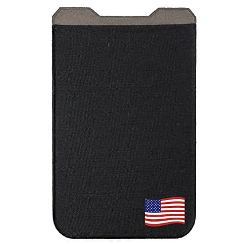 Sincase Extra Tall Stick-on Phone Wallet Secure Totally Cover Sticker Pocket Self Adhesive Credit Card Holder for Back of Phone, iPhone, Samsung, Most Smartphones & Cases, Flag
