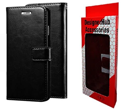 Designer Hub Google Pixel 3 Flip Flap Cover Case with Stand/Wallet / Card Holder -Black