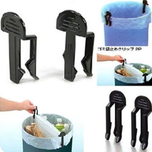 2pcs Convenient Garbage Can Waste Bin Trash Can Bag Clip Holder.