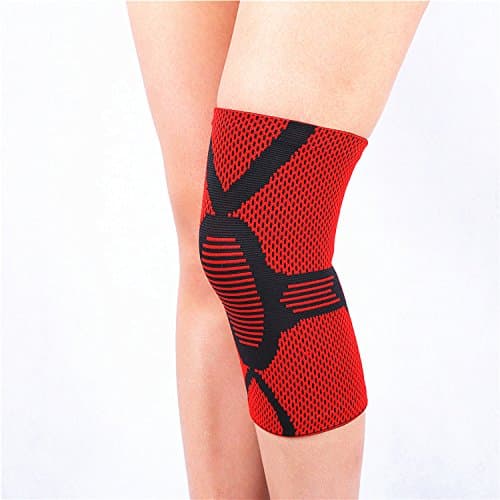 Onebook Athletics Knee Brace Compression Sleeve Support For Running, Jogging, Sports, Basketball - 4 Sides High Elasticity Outdoor Sports Sleeve - Single Wrap