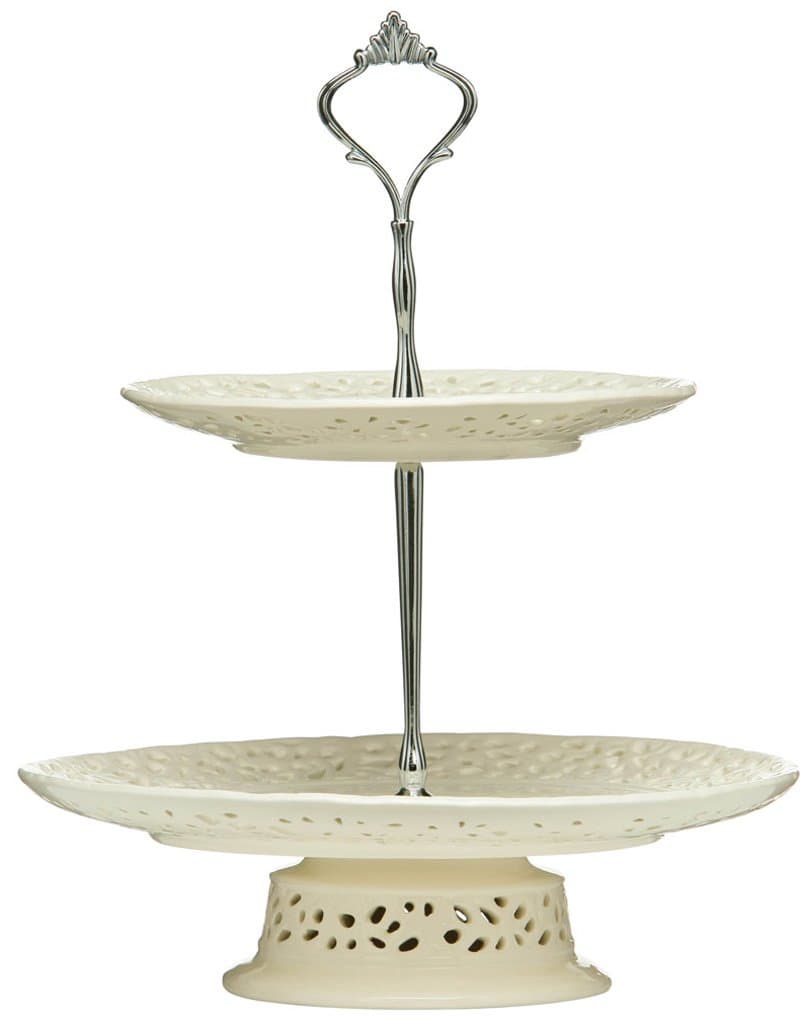 Victorian Lace 2 Tier Cake Plate