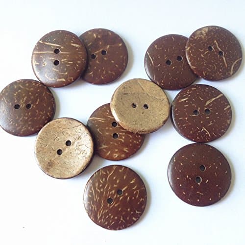 Cutedream 100pcs Mixed Wooden Buttons in Bulk Thick Coconut Shell 2 Holes Sewing Painting Buttons for Crafts Button Buttons Painting Bu-181