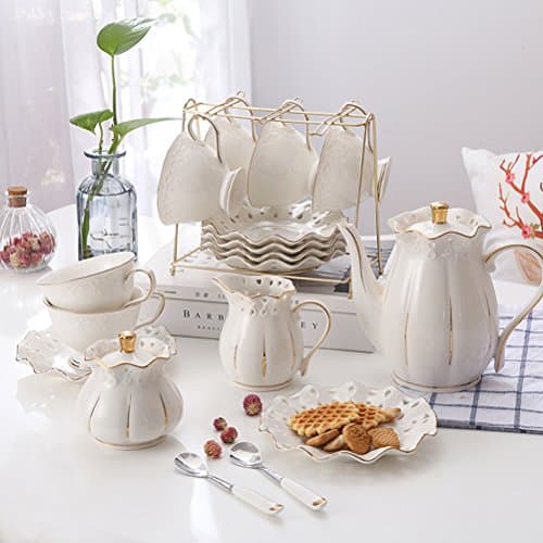 PET Bone China Tea Cups,Coffee Mug Set With Saucer And Spoon,Porcelain Tea Sets For Girls And Wedding Gift