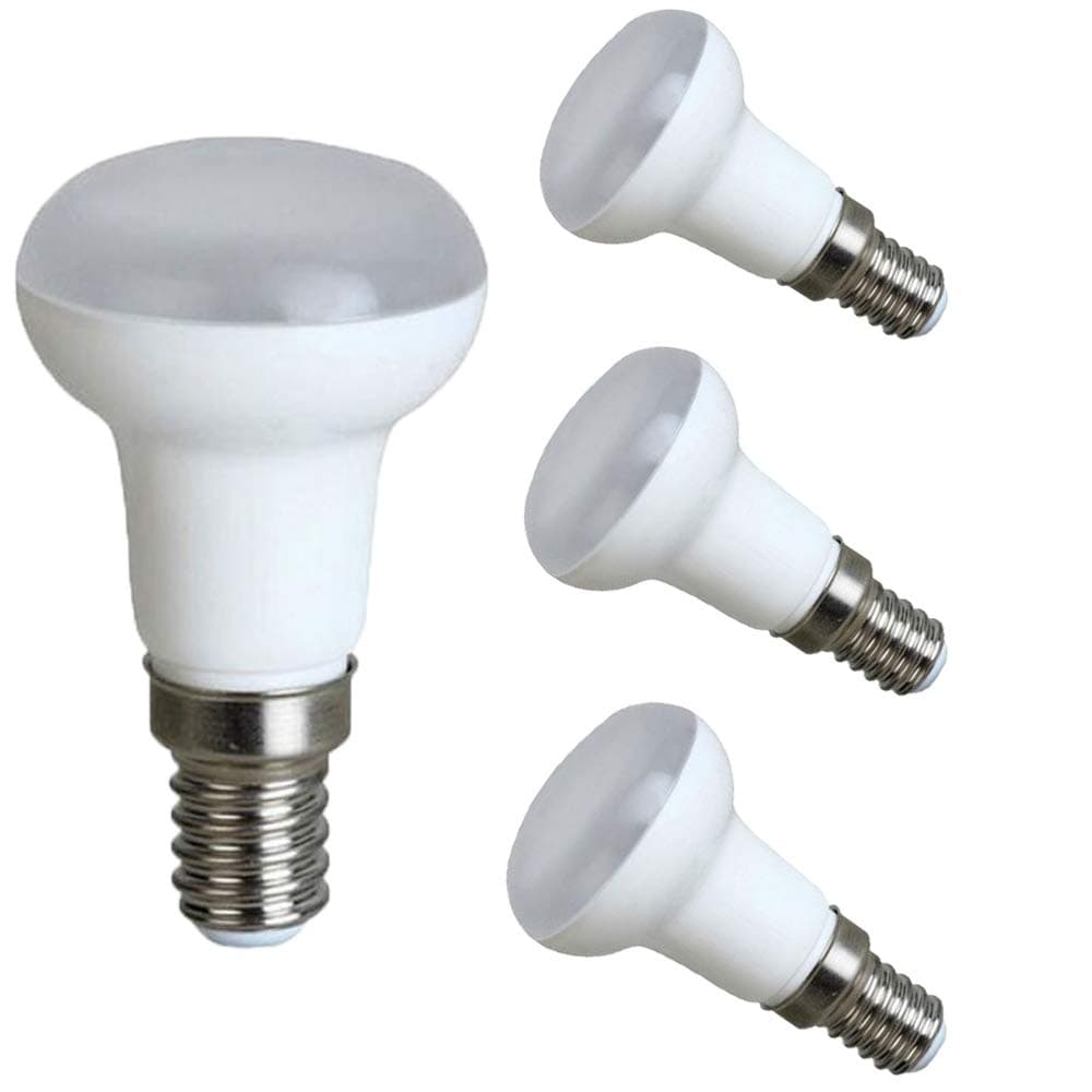 R50 LED Light Bulbs (4 Pack) 5W (45W Incandescent Bulb) 6000K Cool White R50 Long Neck LED Bulbs Reflector E14 Base 120 ° Beam Angle Wide Flood Light for Home,School,Store,AC85-265V