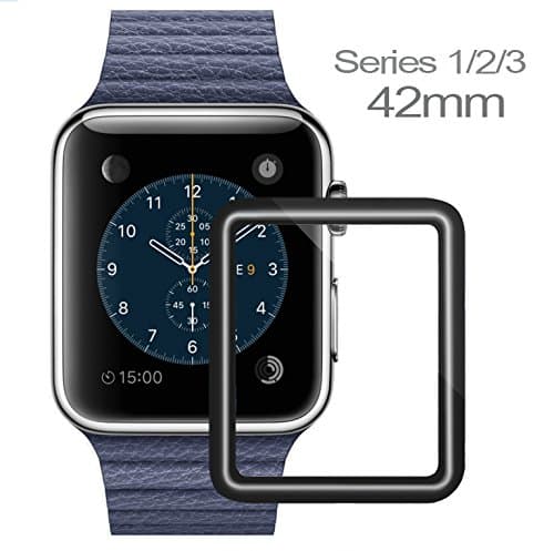 Apple Watch Screen Protector 42mm, iWatch Tempered Glass Screen Protector, Anti-Scratch, Scratch Resistant, Full Coverage Scratch Proof Screen Film for Apple iWatch 42mm Series 1/2/3 [1-Pack]