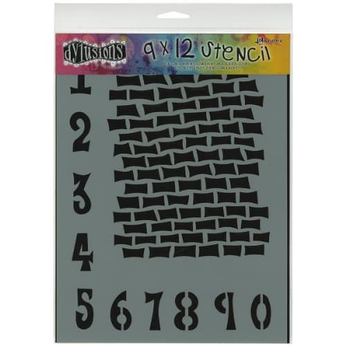 Dylusions Stencils 9 x 12-inch Staggered Brickwork Stencils,
