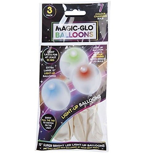 Large 12" Colour Changing LED Light Up Balloons White Party Birthday Decoration. (12 Balloons)