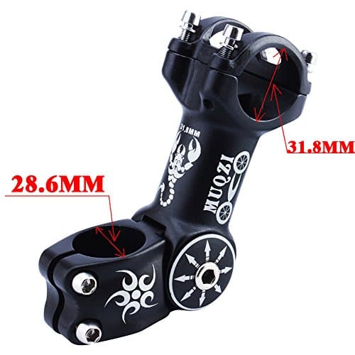 Adjustable Stem 31.8mm Bicycle Mountain Bike Road Select Length 110mm, 0/60 Degree, Black