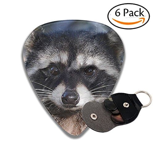 NB UUD Northern Raccoon's Face 351 Shape Medium Durable Celluloid Guitar Pick (6-Pack) Electric And Bass Guitars Accessories Musical Gift