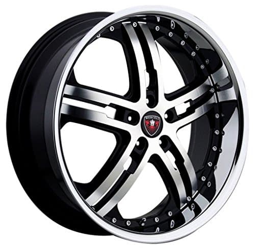 20" Inch Merceli M6 Black Machine w/ Chrome Lip Wheels &amp; Tire Pakcage | ASANTI LEXANI FORGIATO DUB MERCEDES AUDI BMW INFINITY