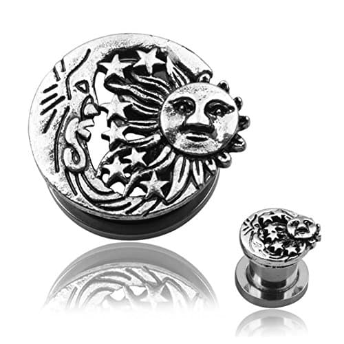 2PCS Stainless Steel Double Flared Ear Tunnels Plugs Stretcher Expander Kit 2g-5/8 Multy Style Choose