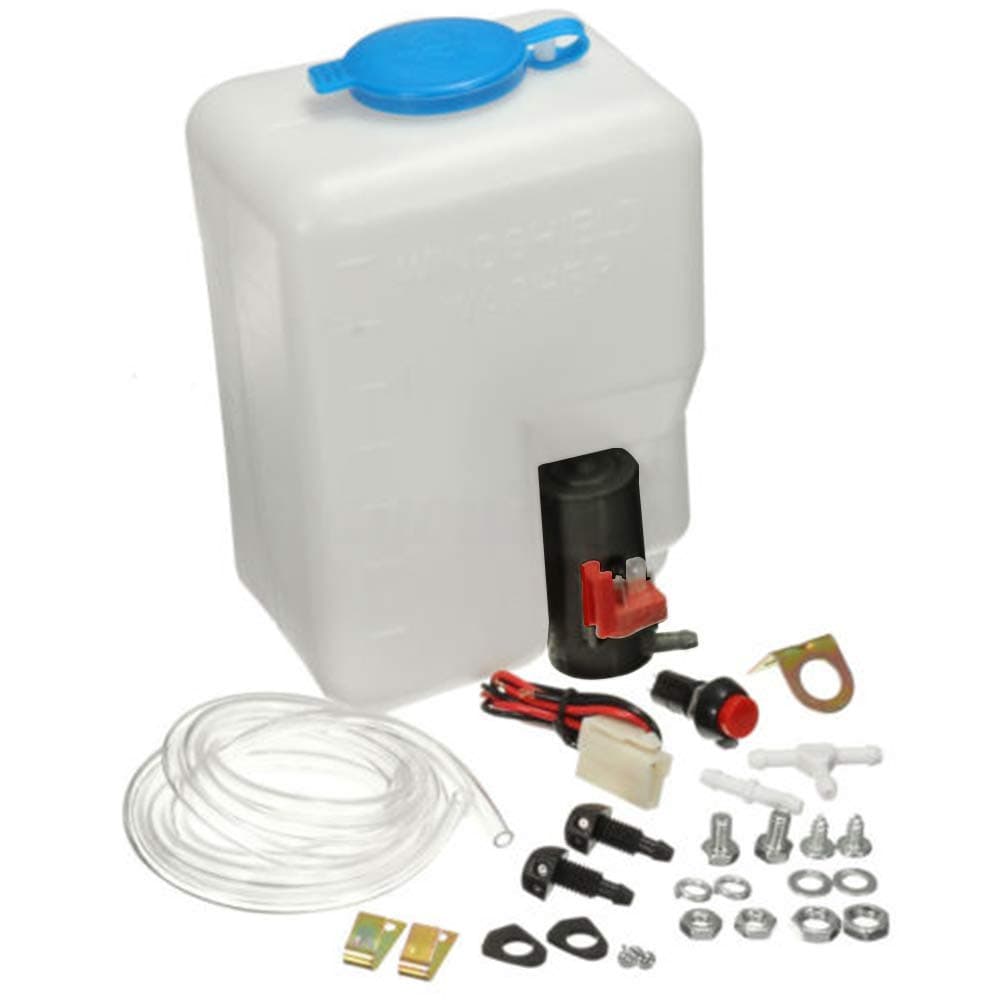 Naugust Washer Tank Pump Bottle Kit Universal Car Windshield Wiper Systems Reservoir