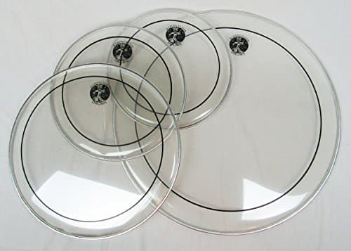 12", 13", 16" Clear Stripe Tom and 22" Bass Drum Head (Drum Skin) Pack