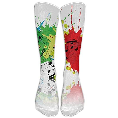 Musical Note Music Nylon Knee Socks Sexy Stretchability Nurses Compression Socks Laides