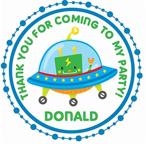 Outer Space Birthday Party Sticker Favors