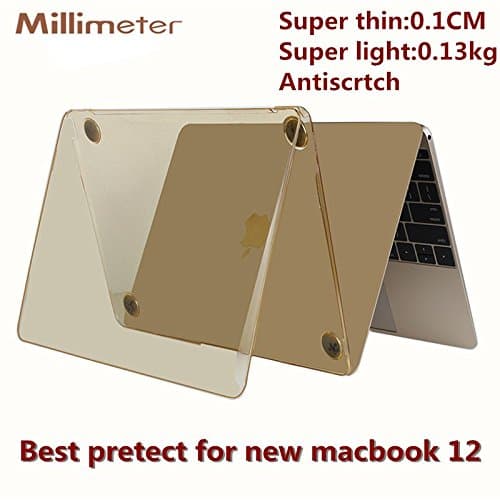 Millimeter New Apple Macbook Case 12 inch A1534 (2016 Release)Clear Crystla Golden Case Cover Sleeves for Apple New Macbook 12'' Inch Retina Rose Golden