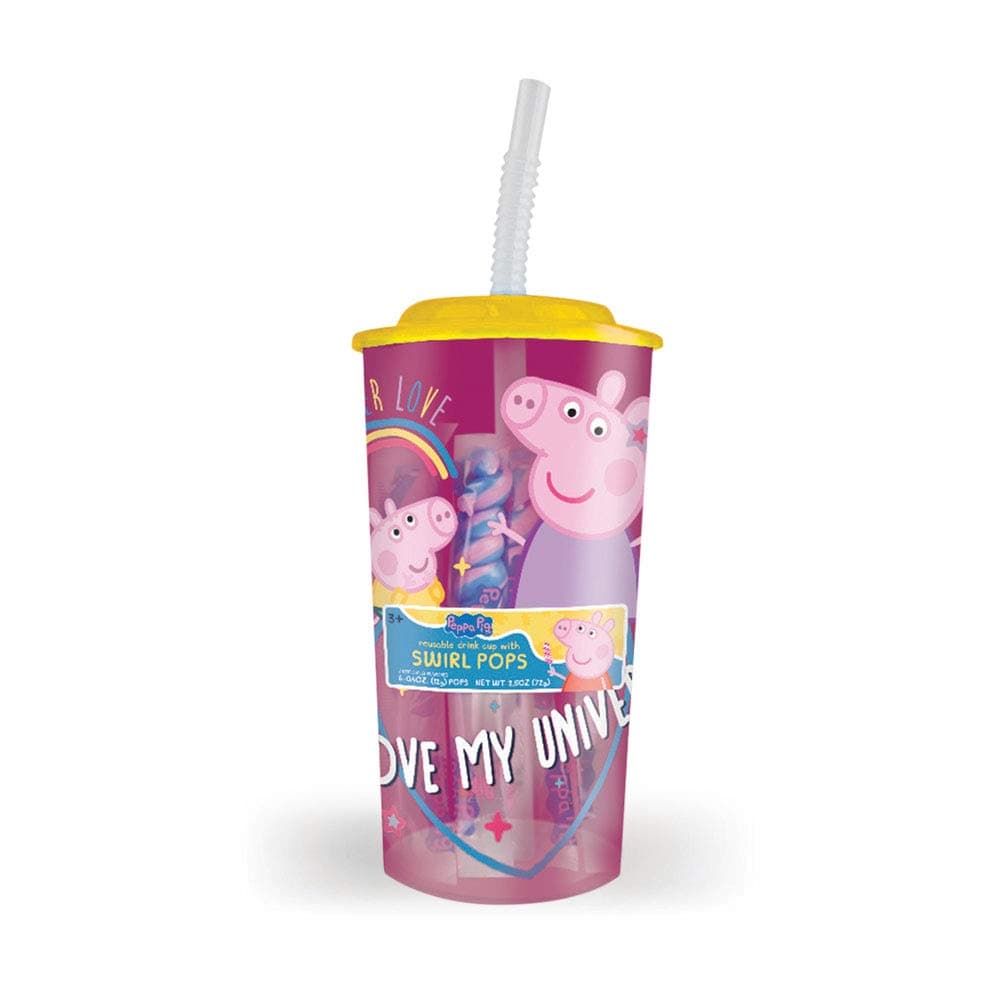 Peppa Pig Reusable Dome Drink Cup with 6 Swirl Pops - 2.5 oz