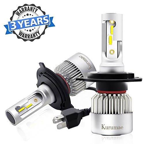 H4 Led Headlight Bulbs, Kurumae 9003 HB2 All-in-one Car Automotive LED Headlight Headlampt Conversion Kit 2 Pcs with CSP Chips - 72W,8000Lm,6500K,Waterproof IP65 3-Year Warranty