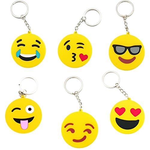 Mseeur Jumbo Emoticon Emoji Key Chains - 6 ct