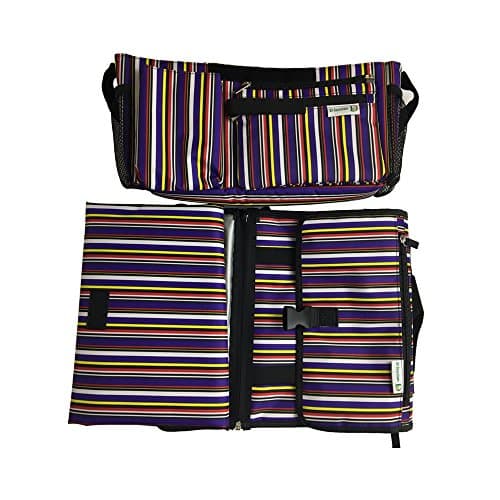 Baby Diaper Changing Pad Portable Comfortable Waterproof Wipeable with Stroller Organizer Bag Kit with Detachable Pad and Built in Head Cushion for Baby Newborn Infant By Aohayo (purple)