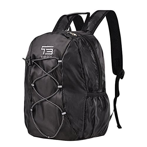 TIBAG 15L kids Water Resistant Lightweight Packable Daypack Backpack (15L, BLACK)