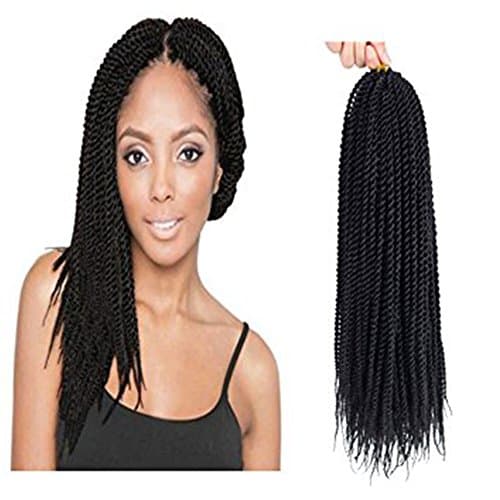 ALIBALLY 14 Inch 7pcs 30 Strands/Pack 60g/Pack Crochet Braids Color 1b Kanekalon 100% Synthetic Twist Hair For Women