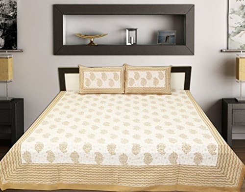 Jaipur Print 150 TC Cotton Bedsheet With 2 Pillow Covers King Multi Colour