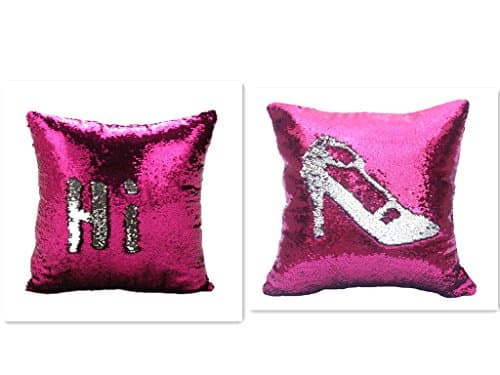 2Pcs Mermaid Pillow Cases DIY Magic Reversible Sequins Two Colors Reversible Sequins Mermaid Pillow Cases 4040cm White and Black (04)