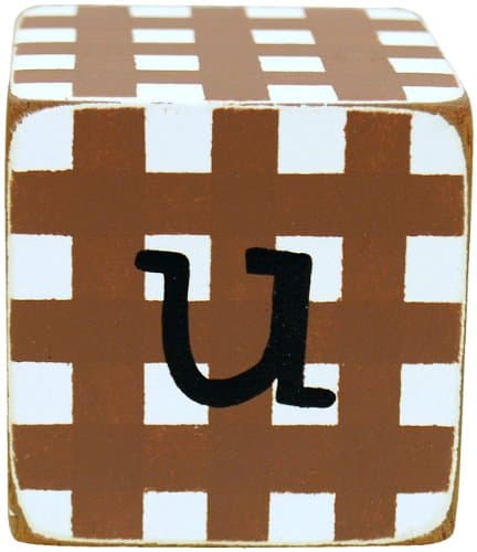 New Arrivals Letter Block U, Chocolate/White