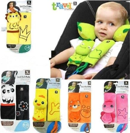 Seat Belt Gray Shoulder Pad- Two Pack- A Must Have for All Car Owners for a More Comfortable Driving (Orange)