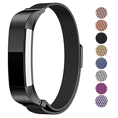 AmzAokay Replacement Accessories Bands for Fitbit Alta/Alta HR and Fitbit Ace,Milanese Loop Adjustable Stainless Steel Wristbands with Magnetic fitbit ace bands for Fitbit Fitness Ace Activty Tracker