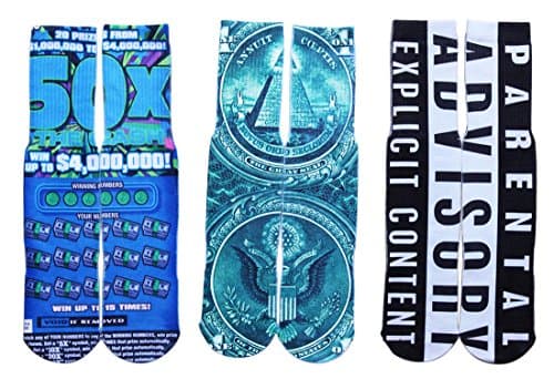 Hxst Hip-hop 3D Multi Pattern Printed BascketBall Sport Casual Socks Pack of 3 (SOX-P8)
