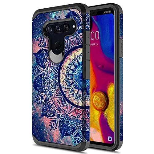 LG V40 ThinQ Case, Onyxii Hybrid Dual Layer Slim Graphic Armor Shockproof Impact Resistant Protective Cover Case for LG V40 ThinQ (Henna Mandala)