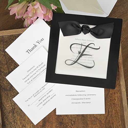Sheer Initial Invitation Set - Raised Thermography Wedding Invite - Formal Wedding Invitation Suite - Custom Wedding Invitation - AV1184 (250)